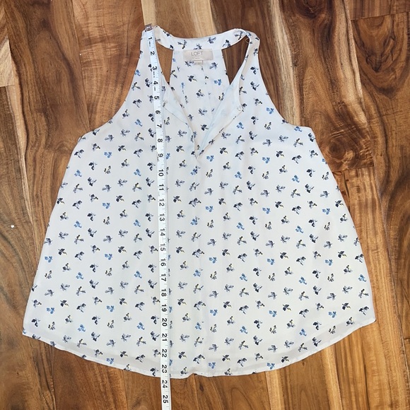 LOFT Light Blue/Gray Chiffon Tank Top - Picture 8 of 12